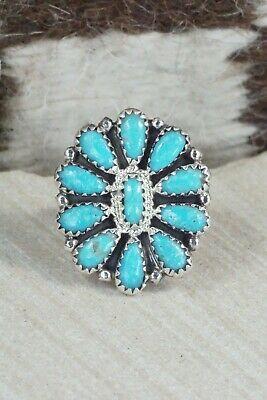 Turquoise and Sterling Silver Ring - Zeita Begay - Size 7.75 - High Lonesome Trading