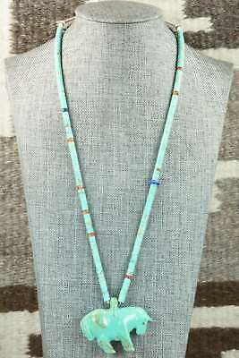 Horse Zuni Fetish Carving Necklace - Andres Quandelacy