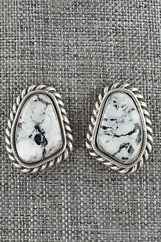 White Buffalo & Sterling Silver Earrings - Sharon McCarthy