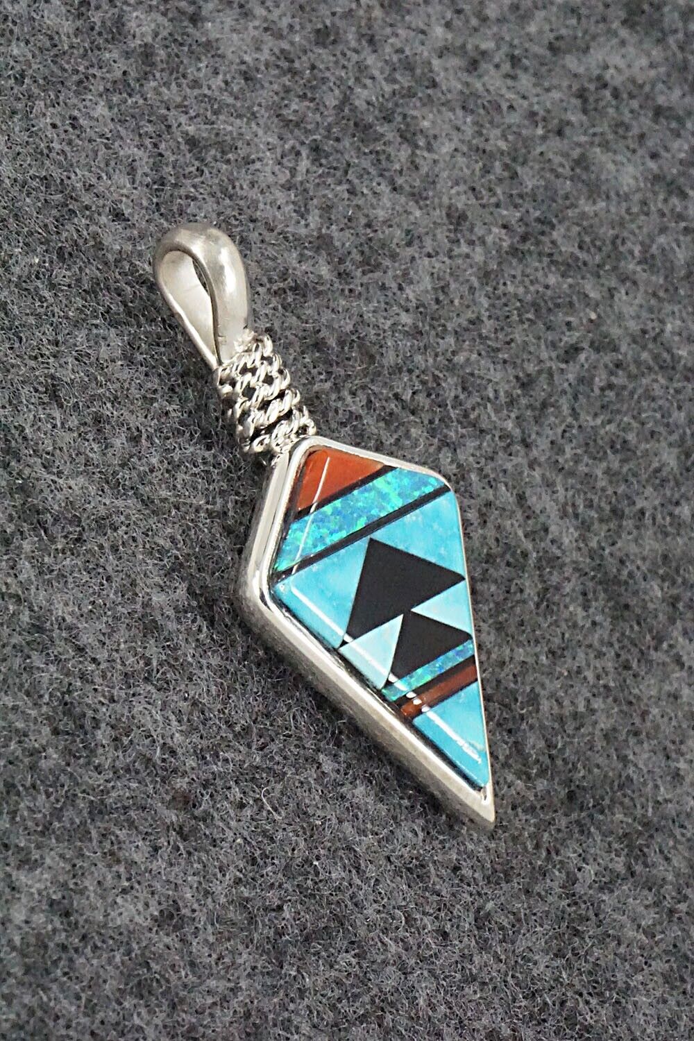 Multi Stone & Sterling Silver Pendant - Rene Roanhorse