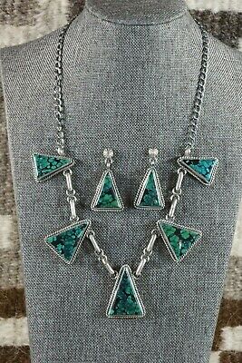 Navajo Turquoise & Sterling Silver Necklace - Raymond Delgarito - High Lonesome Trading