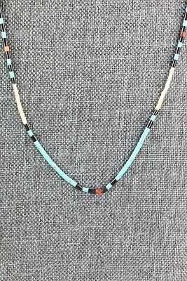 Turquoise, Shell, Coral & Sterling Silver Necklace - Esquipula Tenorio