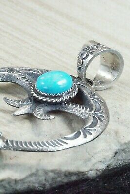 Turquoise & Sterling Silver Pendant - Kevin Billah