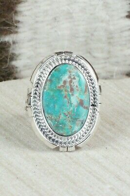 Turquoise & Sterling Silver Ring - Samuel Yellowhair - Size 8.75