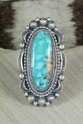Turquoise & Sterling Silver Ring - Tom Lewis - Size 7.5