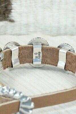 7 Stone Turquoise, Sterling Silver and Leather Bracelet - Danny Martinez - High Lonesome Trading