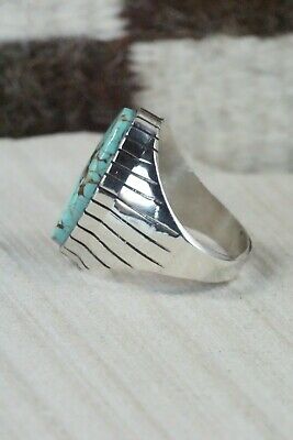 Navajo Turquoise and Sterling Silver Ring - Ray Jack - Size 12.5