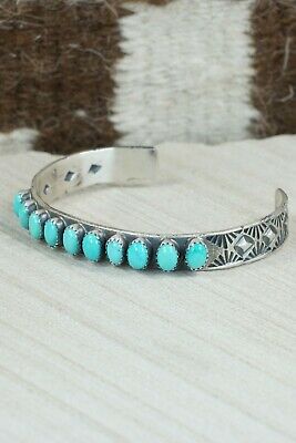 Navajo Turquoise & Sterling Silver Bracelet - Shawn Cayatineto