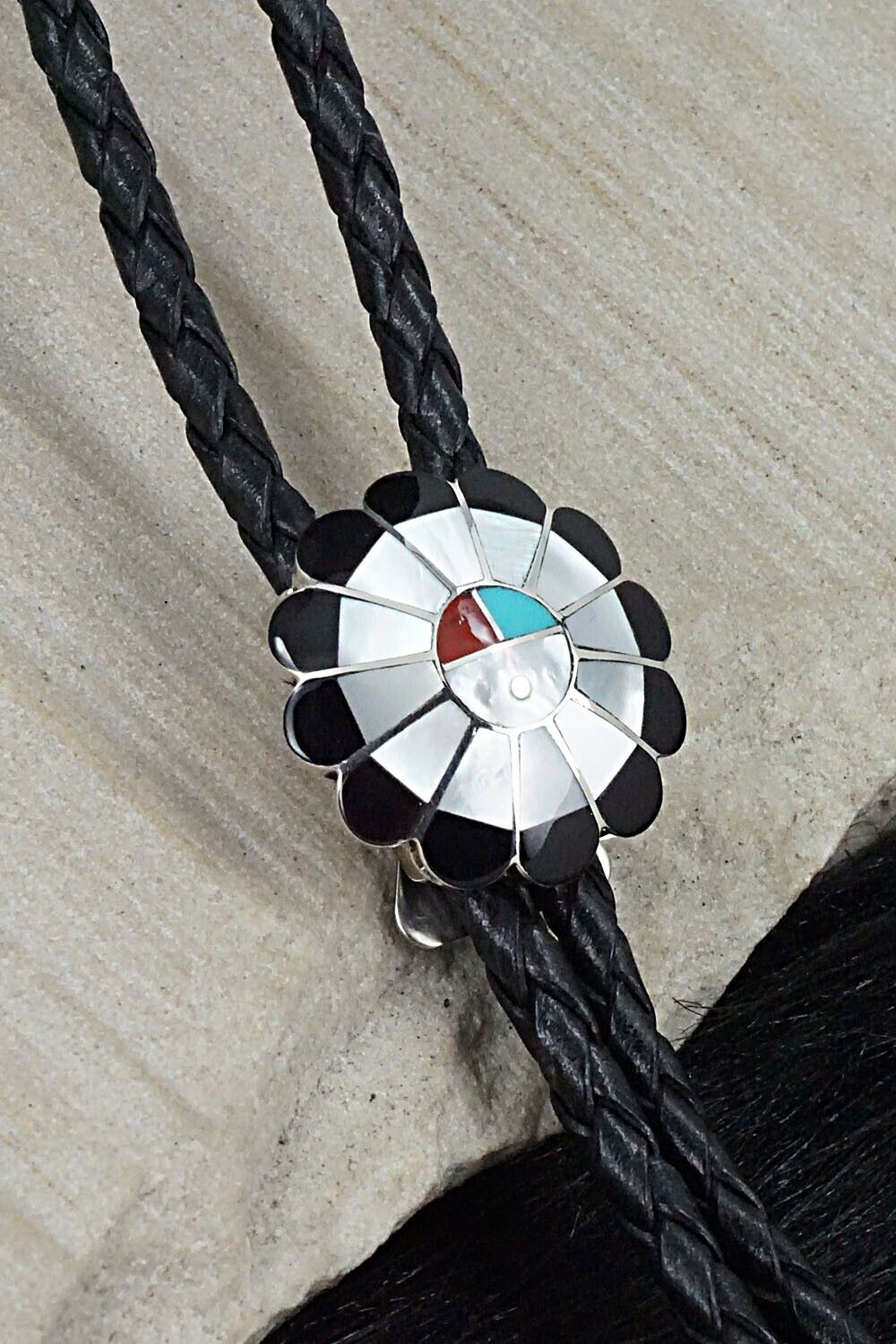 Multi Stone & Sterling Silver Bolo Tie - Denise Siutza