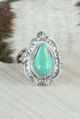 Turquoise & Sterling Silver Ring - Irvin Tsosie - Size 7.25