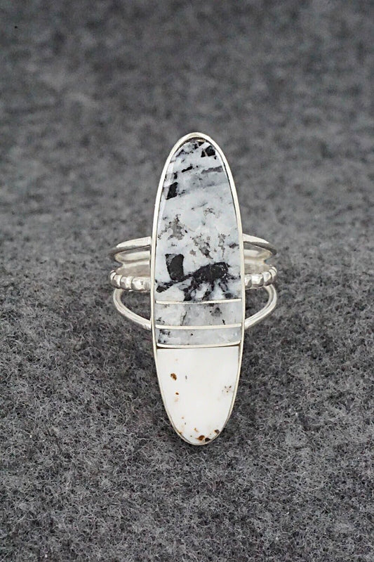 White Buffalo & Sterling Silver Ring - Harold Smith - Size 6