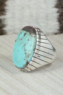 Turquoise and Sterling Silver Ring - Ray Jack - Size 10.25