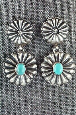 Navajo Turquoise & Sterling Silver Earrings - Eugene Charley