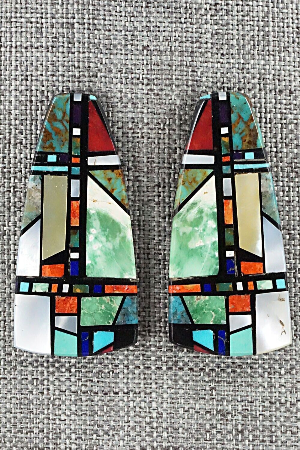 Multi Stone Inlay Earrings - Chris T. Nieto