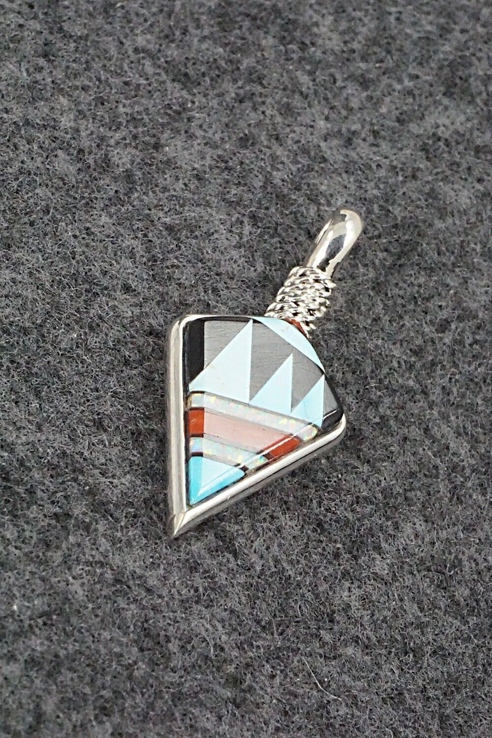 Multi Stone & Sterling Silver Pendant - Rene Roanhorse