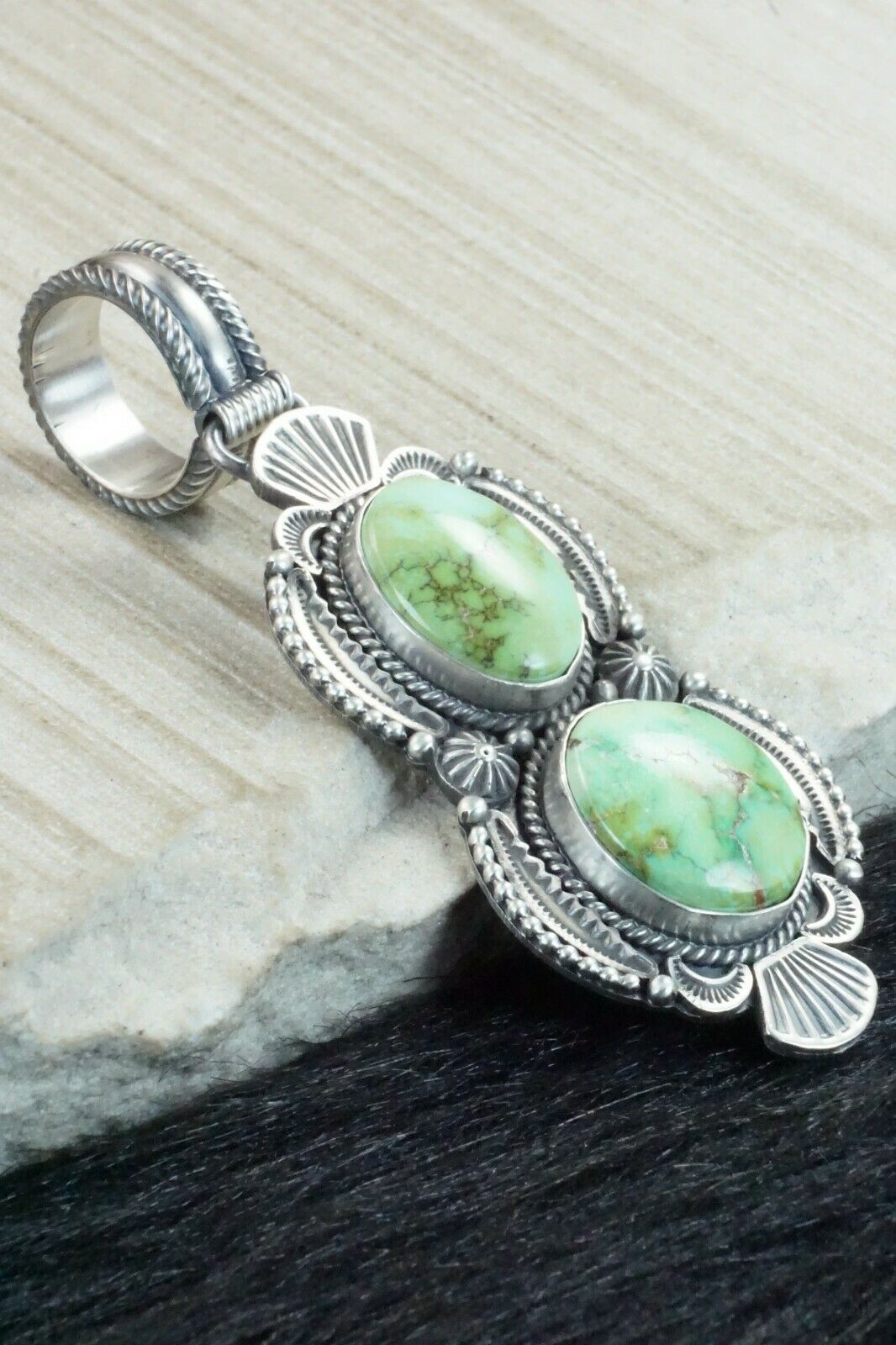 Turquoise & Sterling Silver Pendant - Michael Calladitto
