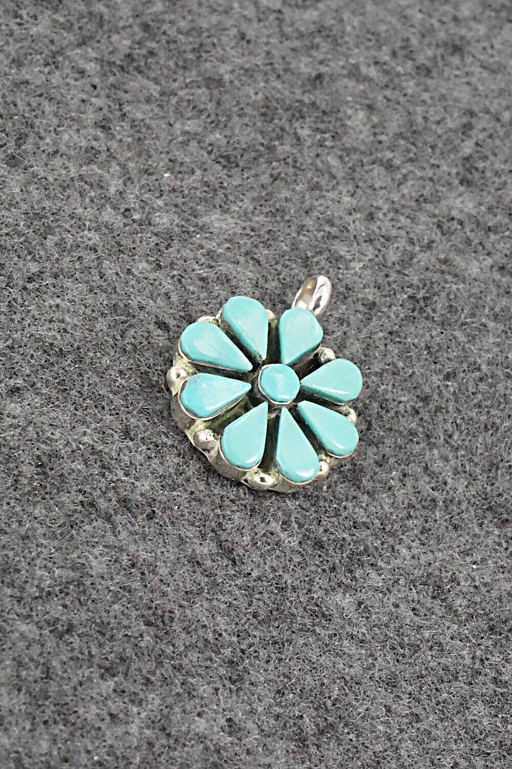 Turquoise & Sterling Silver Pendant - Arlo Kanteena