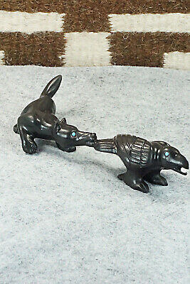 Crow & Coyote (The Tricksters) Zuni Fetish Carving - Albert Eustace