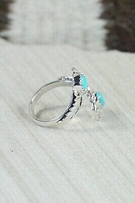 Navajo Turquoise and Sterling Silver Ring - Etta Belin - Size 8.5