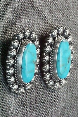 Turquoise & Sterling Silver Earrings - Michael Calladitto