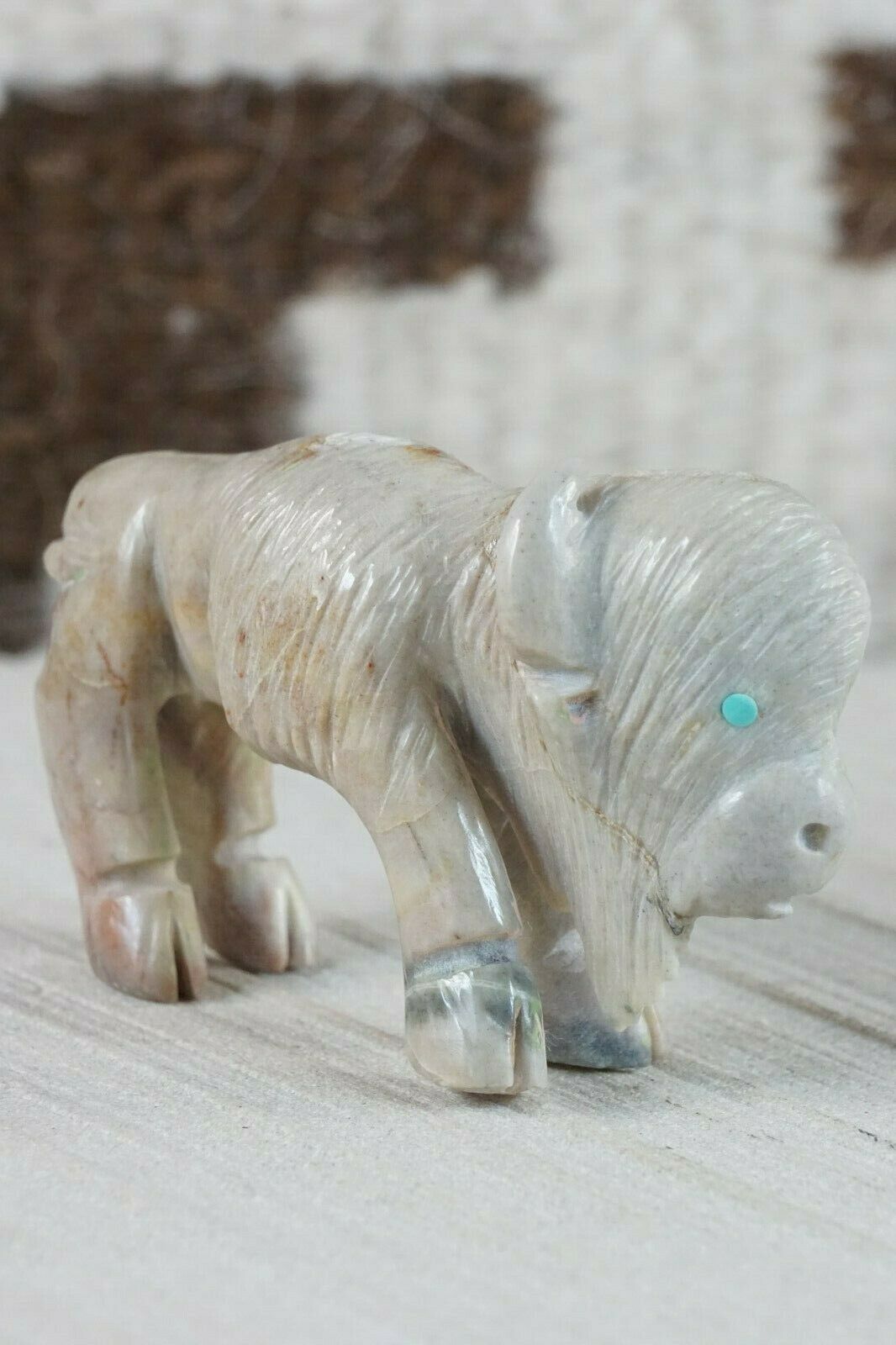 Buffalo Zuni Fetish Carving - Jonas Hastito - High Lonesome Trading