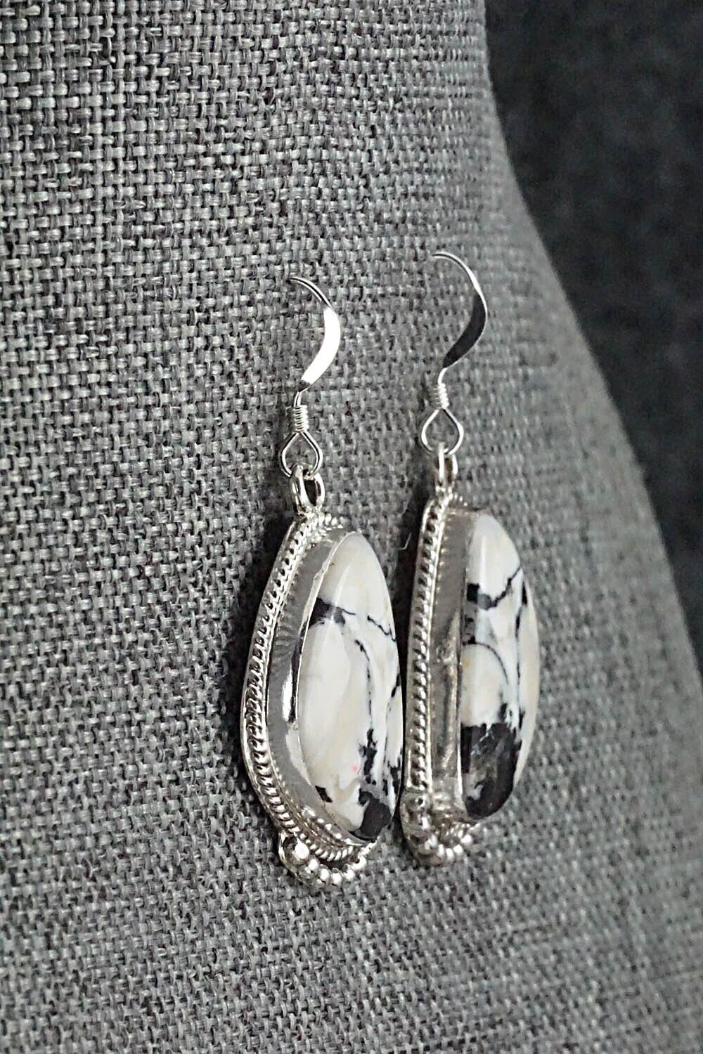 White Buffalo & Sterling Silver Earrings - Sharon McCarthy