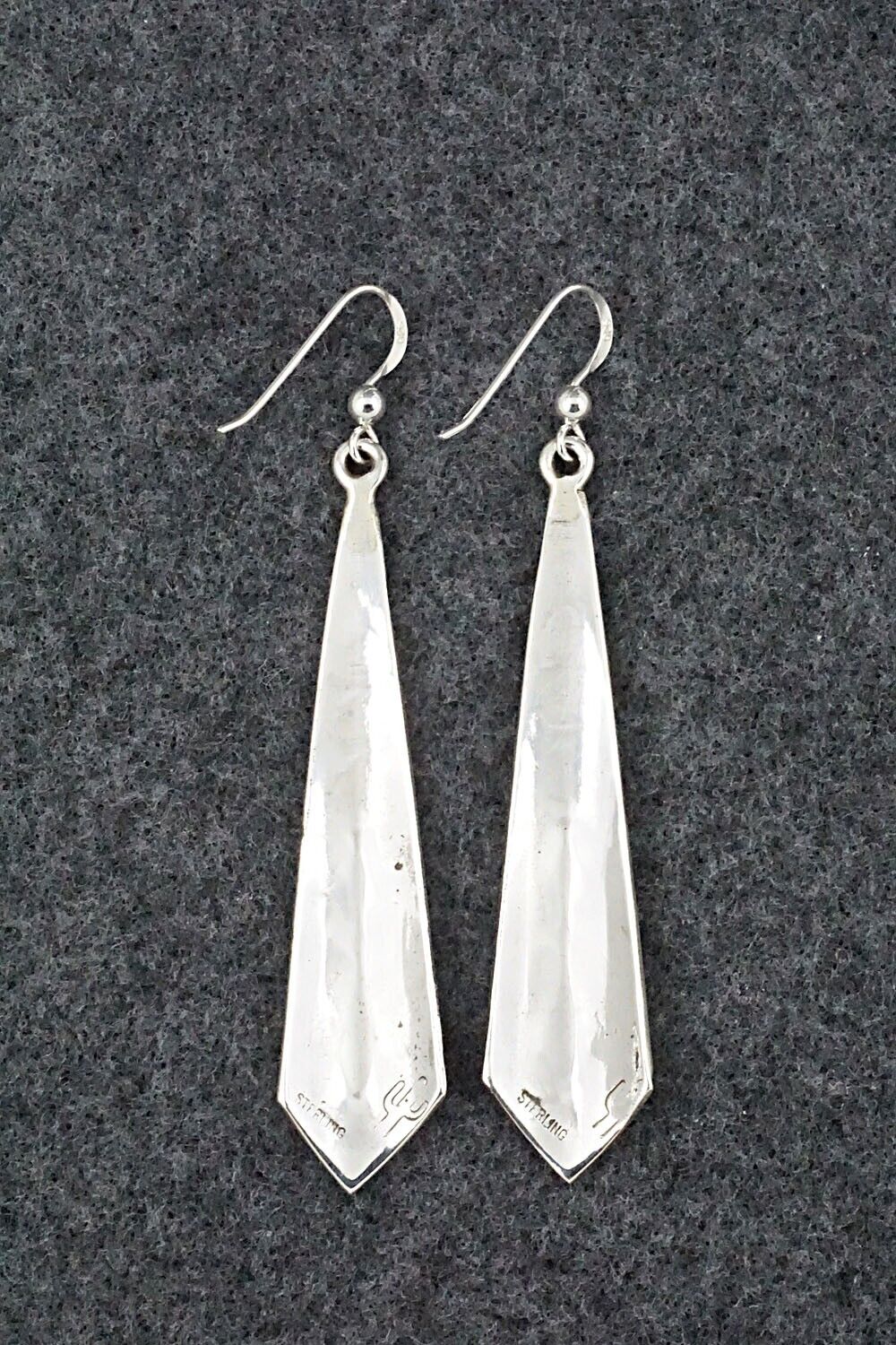 Turquoise, Coral & Sterling Silver Earrings - Jolene Yazzie