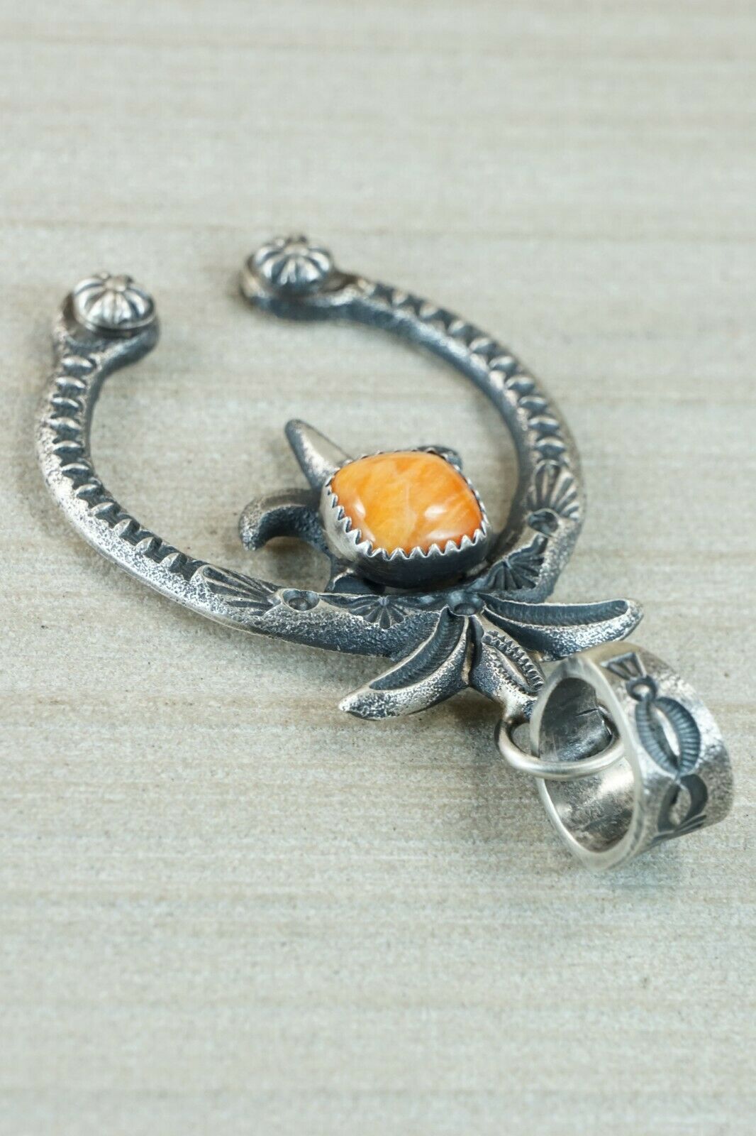 Navajo Spiny Oyster and Sterling Silver Pendant - Kevin Billah