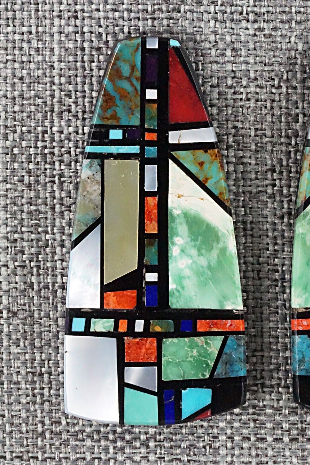 Multi Stone Inlay Earrings - Chris T. Nieto