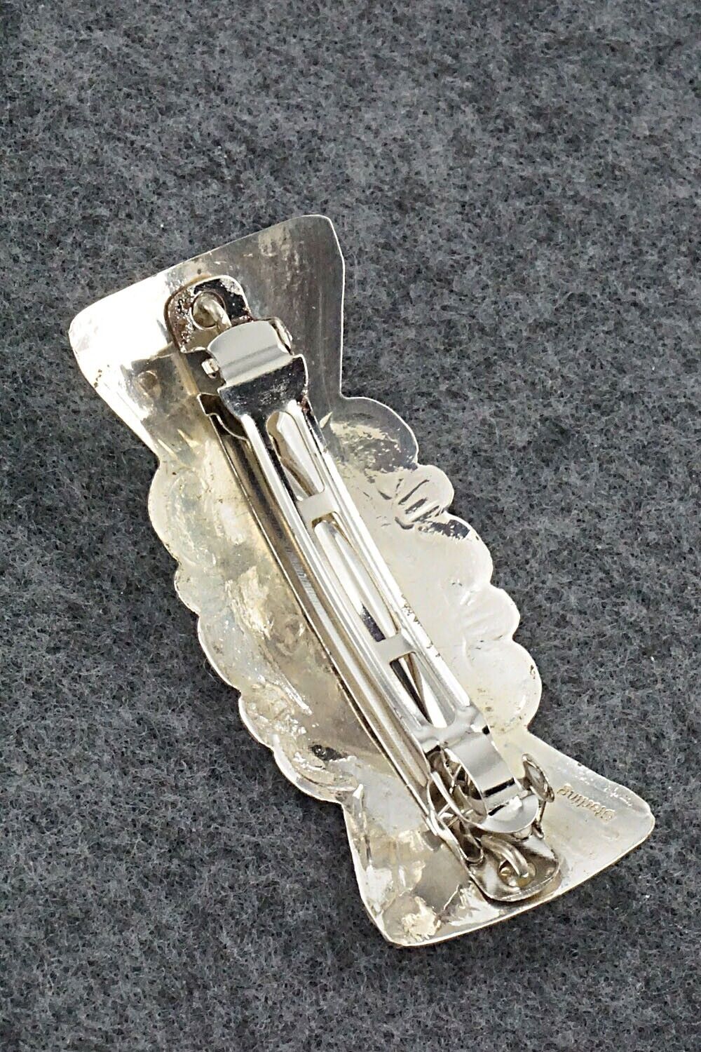 Turquoise & Sterling Silver Hair Barrette - Arlene Soce