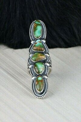 Navajo Royston Turquoise and Sterling Silver Ring - Ernest Roy Begay - Size 9 - High Lonesome Trading