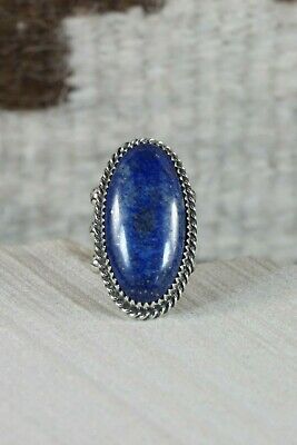 Navajo Lapis and Sterling Silver Ring - Alvin Joe - Size 5.75 - High Lonesome Trading