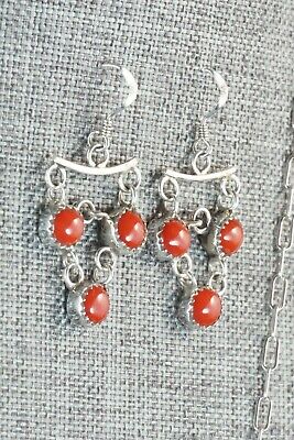 Coral & Sterling Silver Necklace and Earrings - Anthony Skeets