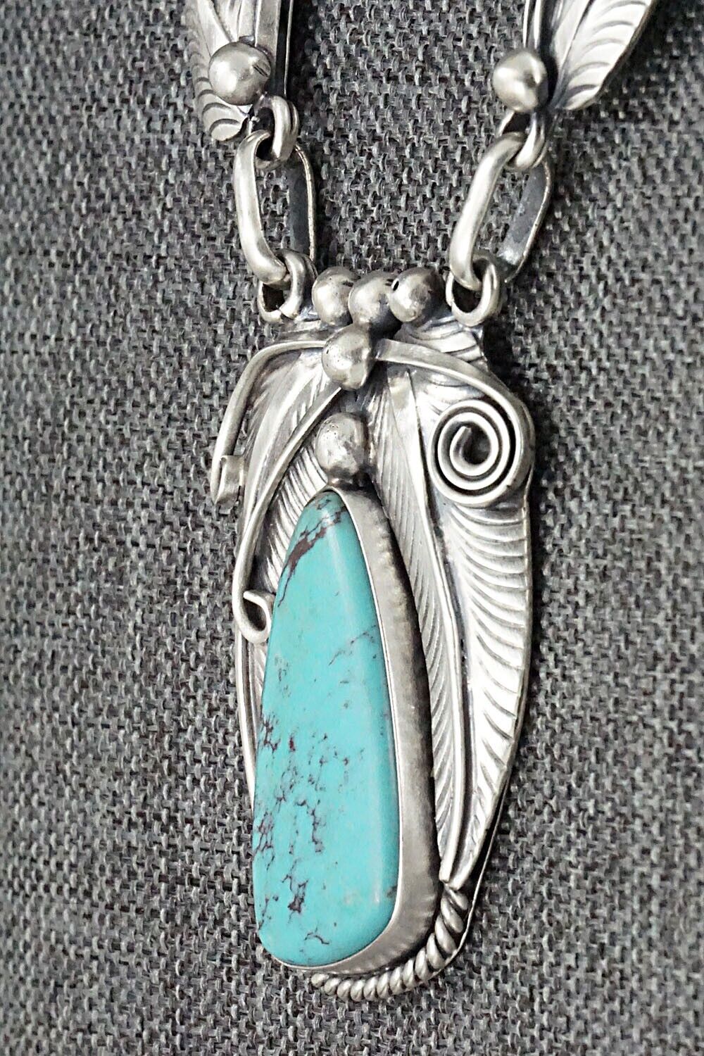 Turquoise & Sterling Silver Necklace - Davey Morgan