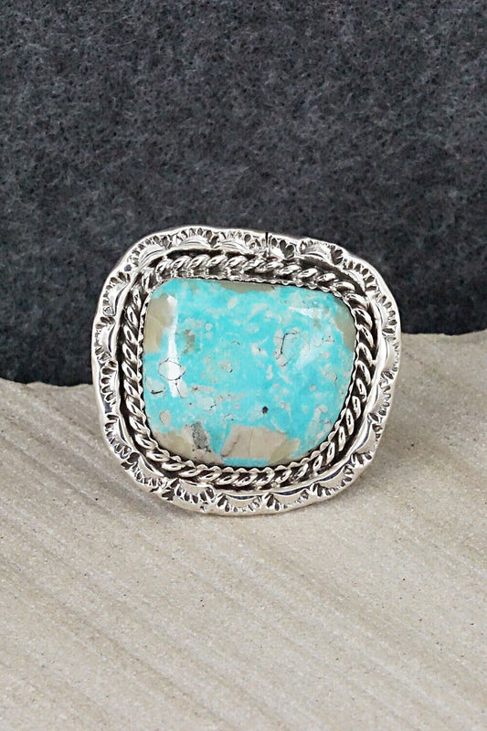 Turquoise and Sterling Silver Ring - Jimmy Garcia Jr. - Size 7.75