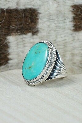 Navajo Turquoise and Sterling Silver Ring - Bobby Platero - 9.5