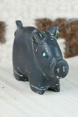 Pig Zuni Fetish Carving - Louise Ponchuella - High Lonesome Trading
