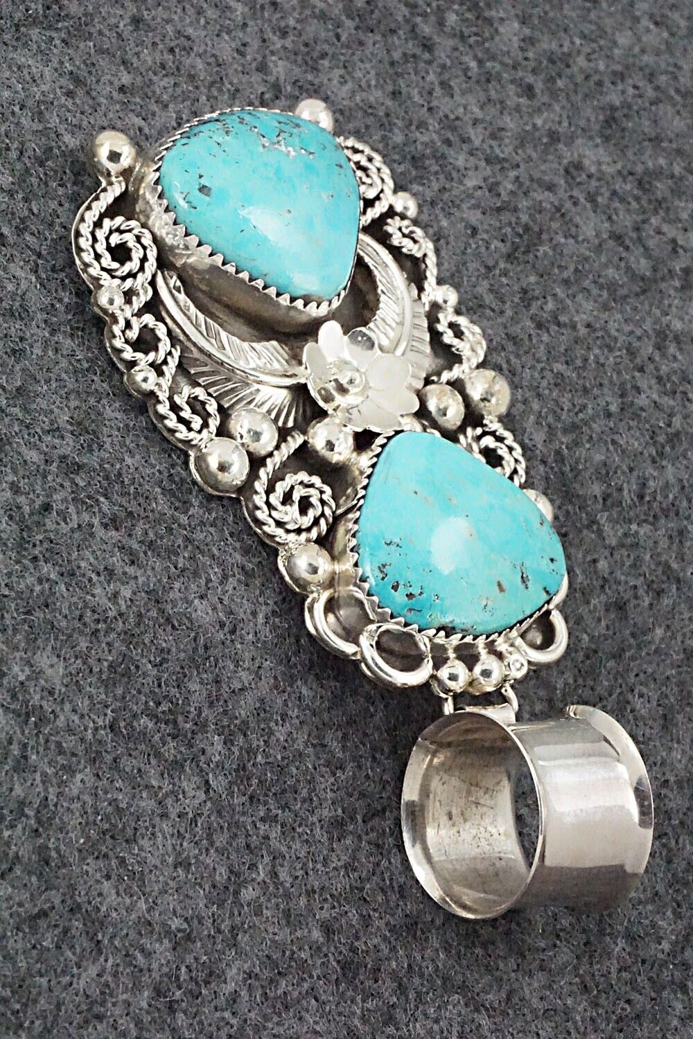 Turquoise & Sterling Silver Pendant - Shirley Largo