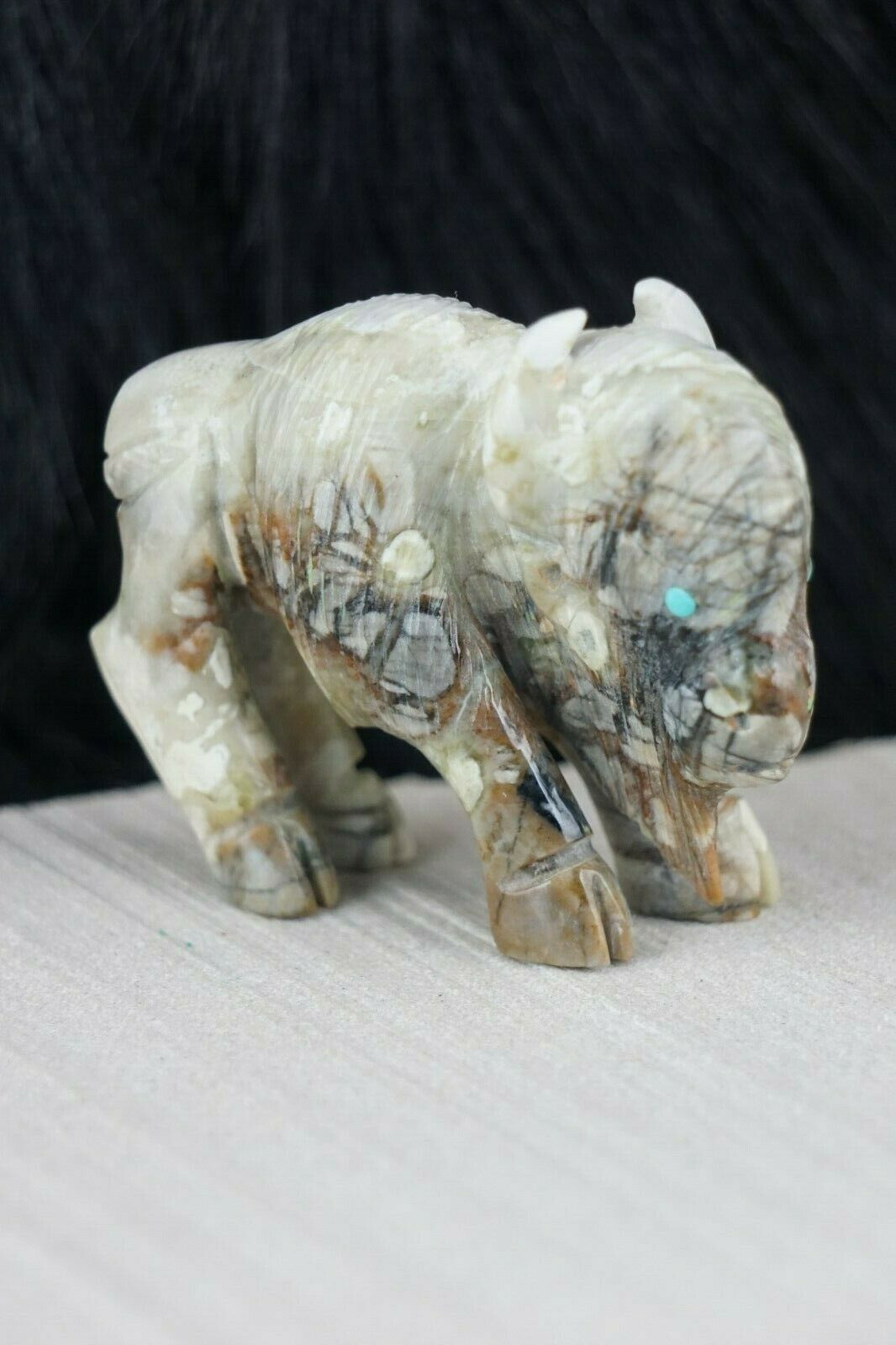 Buffalo Zuni Fetish Carving - Jonas Hastito - High Lonesome Trading