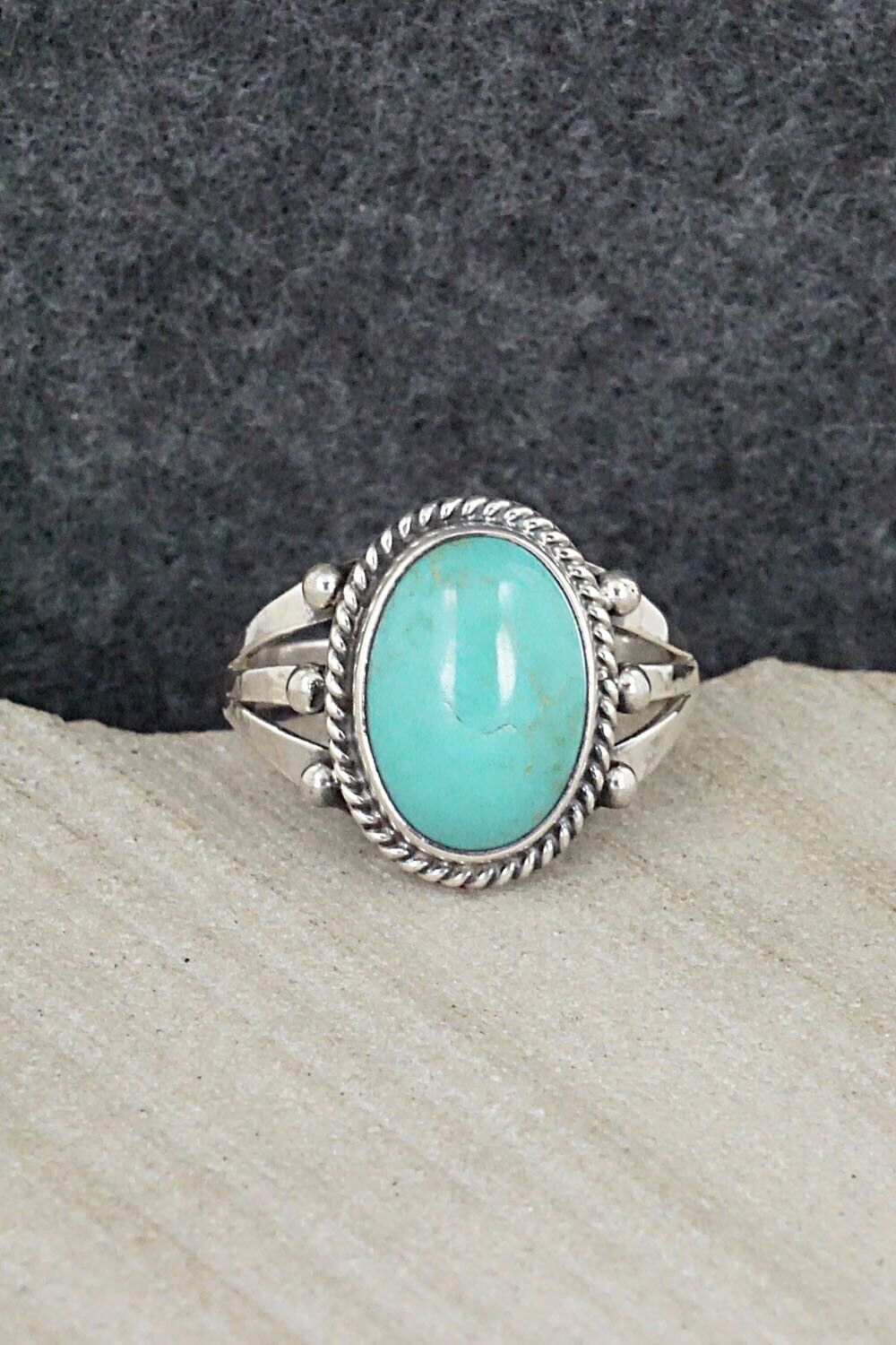 Turquoise & Sterling Silver Ring - Alice Rose Saunders - Size 9