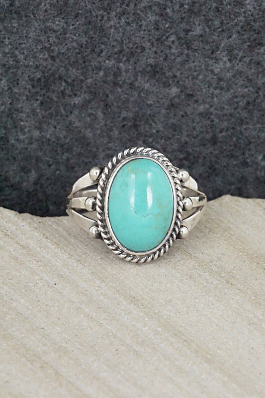Turquoise & Sterling Silver Ring - Alice Rose Saunders - Size 9