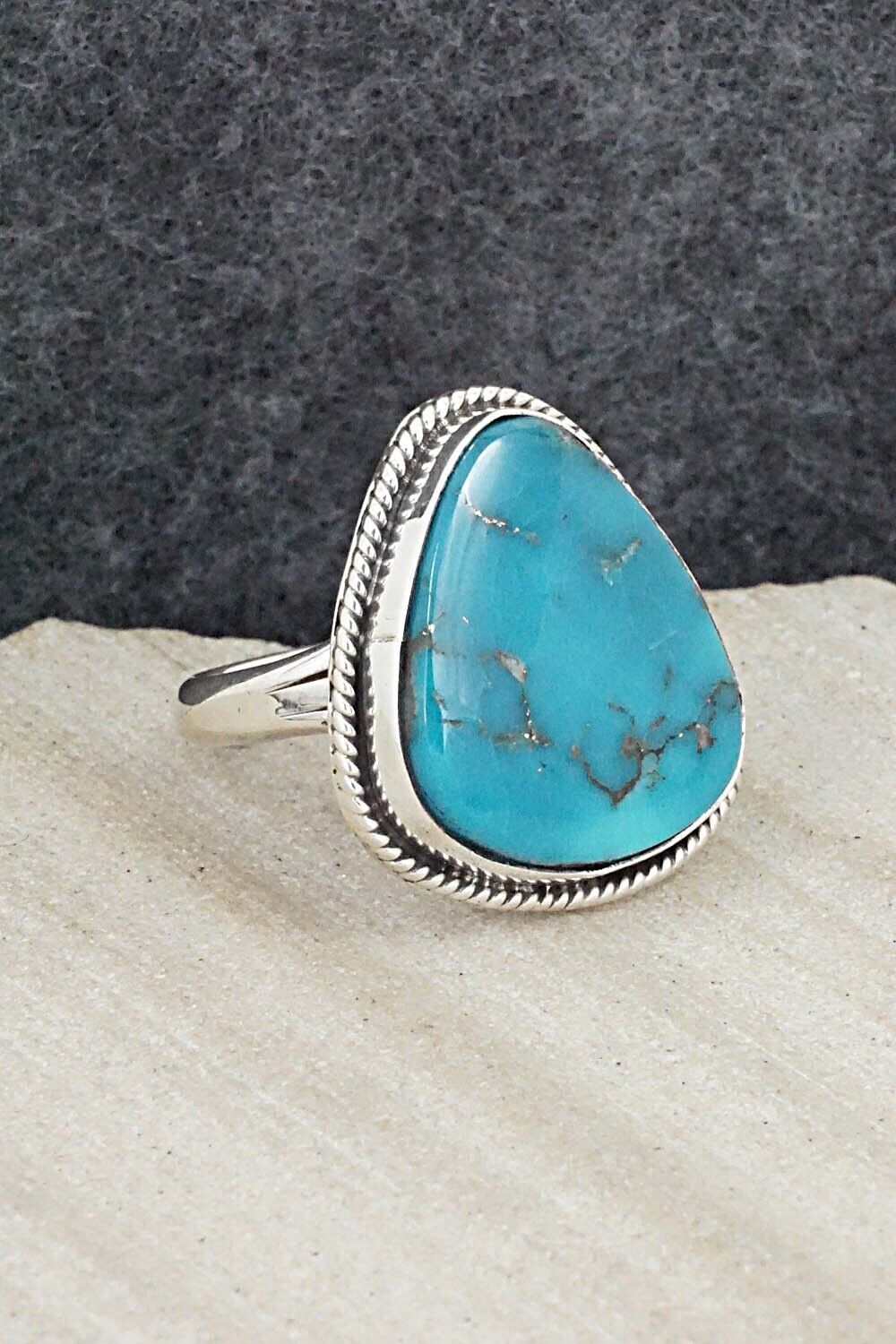 Turquoise & Sterling Silver Ring - Alice Rose Saunders - Size 8