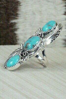 Turquoise and Sterling Silver Ring - Rita Montoya - Size 6 - High Lonesome Trading