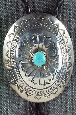 Navajo Turquoise & Sterling Silver Bolo Tie - Carson Blackgoat