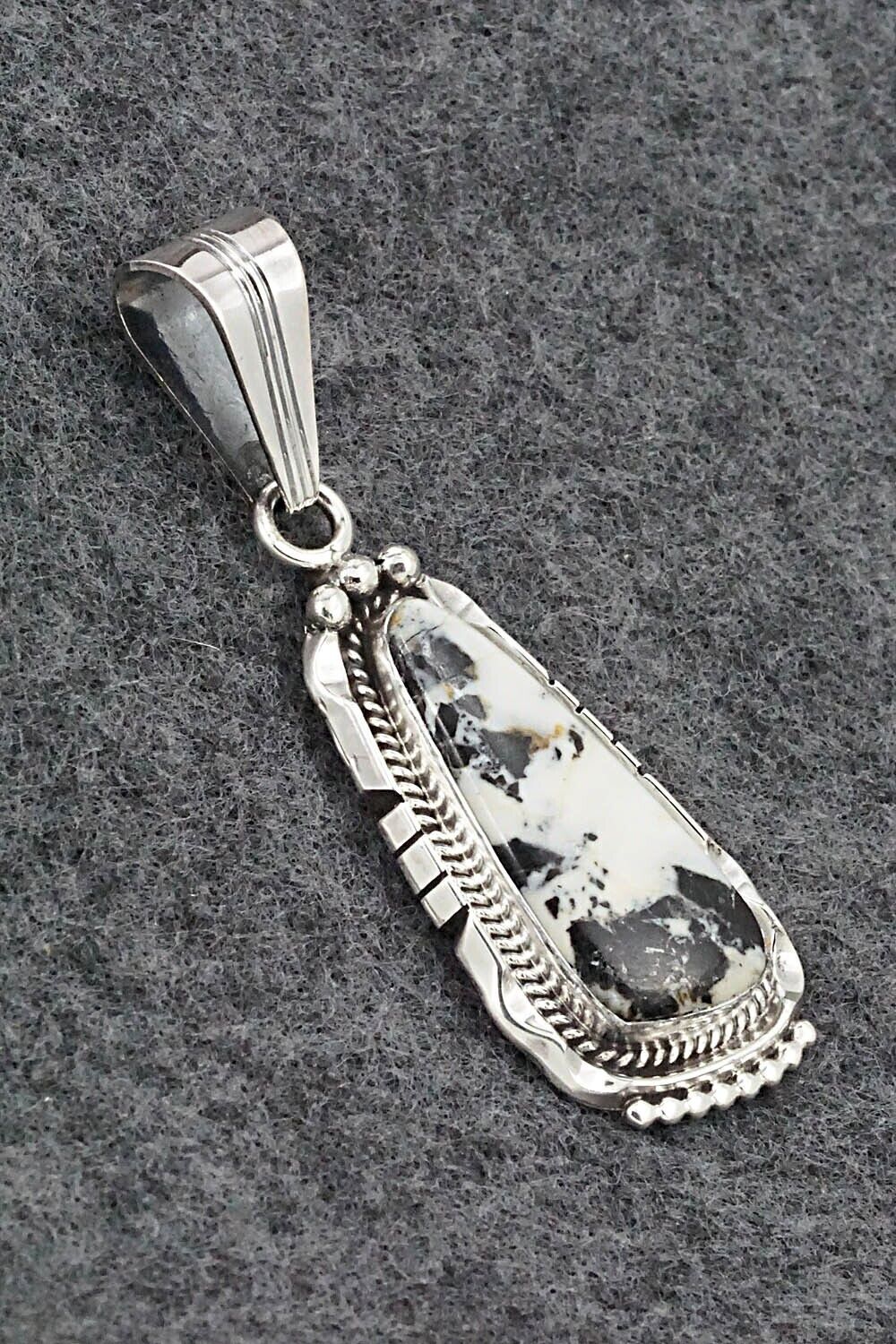 White Buffalo & Sterling Silver Pendant - Samuel Yellowhair