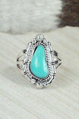Turquoise and Sterling Silver Ring - Andrew Vandever - Size 9 - High Lonesome Trading