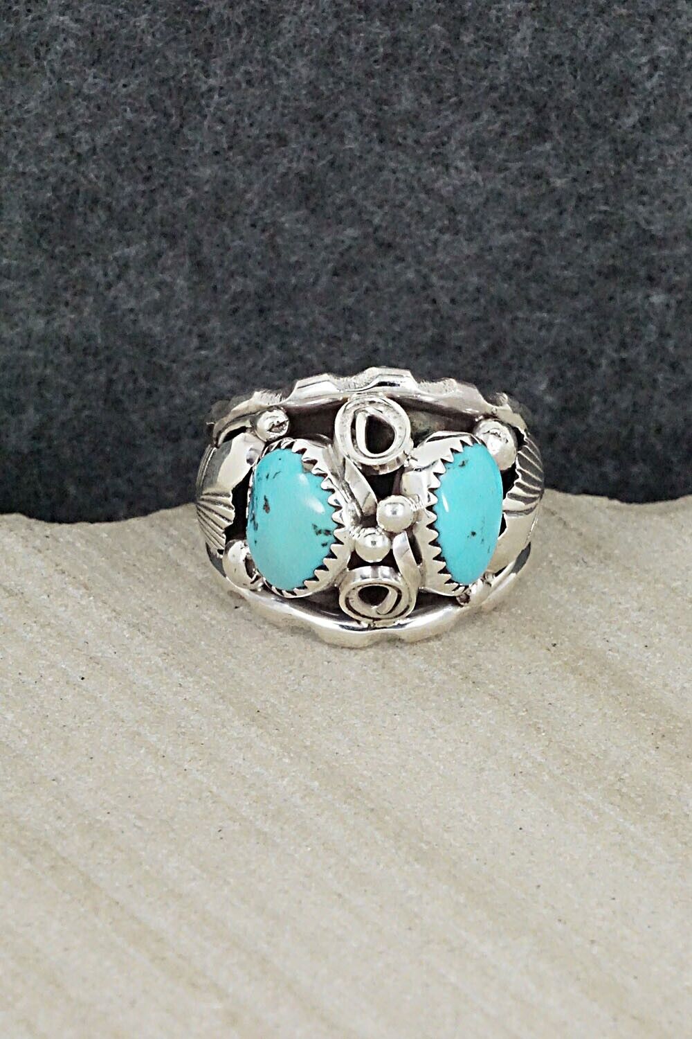 Turquoise & Sterling Silver Ring - Max Calladitto - Size 9.5