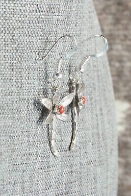 Coral & Sterling Silver Earrings - Lucille Platero
