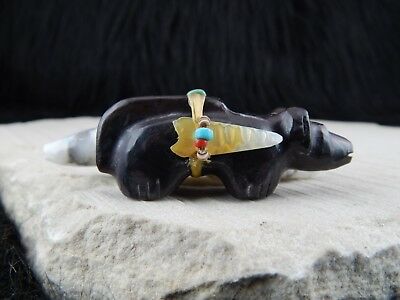 Wolf & Bear Zuni Fetish Carving - Peter Gasper - High Lonesome Trading