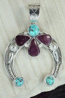 Turquoise, Spiny Oyster and Sterling Silver Pendant - Derrick Gordon